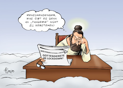 Cartoon: Gottesdienste (medium) by Paolo Calleri tagged welt,eu,deutschland,pandemie,corona,virus,infektionen,neuinfektionen,covid,19,tote,krankenhaeuser,ueberlastung,christentum,weihnachten,2020,gottesdienste,lockdown,arbeit,gesellschaft,soziales,verzicht,karikatur,cartoon,paolo,calleri,welt,eu,deutschland,pandemie,corona,virus,infektionen,neuinfektionen,covid,19,tote,krankenhaeuser,ueberlastung,christentum,weihnachten,2020,gottesdienste,lockdown,arbeit,gesellschaft,soziales,verzicht,karikatur,cartoon,paolo,calleri