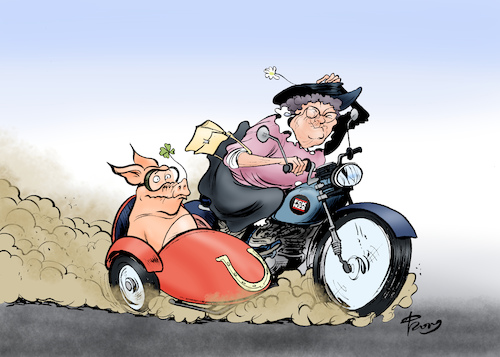 Cartoon: Guten Rutsch... (medium) by Paolo Calleri tagged deutschland,jahreswechsel,tv,medien,wdr,westdeutscher,rundfunk,satire,kinderchor,oma,huehnerstall,motorrad,umweltsau,soziale,netzwerke,shitstorm,kritik,ironie,klima,klimawandel,verantwortung,2019,2020,karikatur,cartoon,paolo,calleri,deutschland,jahreswechsel,tv,medien,wdr,westdeutscher,rundfunk,satire,kinderchor,oma,huehnerstall,motorrad,umweltsau,soziale,netzwerke,shitstorm,kritik,ironie,klima,klimawandel,verantwortung,2019,2020,karikatur,cartoon,paolo,calleri