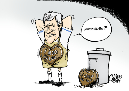 Cartoon: Herzig (medium) by Paolo Calleri tagged calleri,paolo,cartoon,karikatur,personaldebatte,parteifreunde,kritik,dialog,autoritär,führung,seehofer,horst,vorsitzender,partei,schlappe,europawahl,europa,bayern,deutschland,csu,deutschland,bayern,europa,europawahl,schlappe,partei,vorsitzender,horst,seehofer,führung,autoritär,dialog,kritik,parteifreunde,personaldebatte,karikatur,cartoon,paolo,calleri