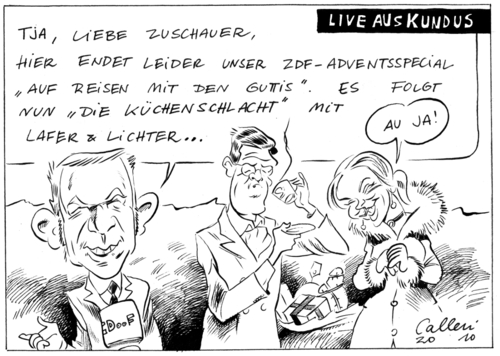 Cartoon: Kernig (medium) by Paolo Calleri tagged zdf,kerner,johannes,talkmaster,stephanie,guttenberg,zu,theodor,karl,bundesverteidigungsminister