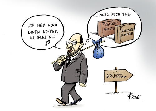 Cartoon: Koffer (medium) by Paolo Calleri tagged eu,bruessel,parlament,martin,schulz,parlamentschef,vorsitzender,berlin,deutschland,bundespolitik,spd,kanzlerkandidat,aussenminister,spekulationen,karikatur,cartoon,paolo,calleri,eu,bruessel,parlament,martin,schulz,parlamentschef,vorsitzender,berlin,deutschland,bundespolitik,spd,kanzlerkandidat,aussenminister,spekulationen,karikatur,cartoon,paolo,calleri