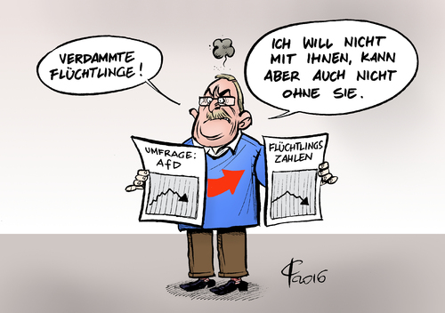 Cartoon: Krux (medium) by Paolo Calleri tagged deutschland,parteien,rechtspopulismus,umfragen,afd,alternative,für,flüchtlinge,flüchtlingszahlen,wahlen,wähler,wählerschaft,zielgruppen,karikatur,cartoon,paolo,calleri,deutschland,parteien,rechtspopulismus,umfragen,afd,alternative,für,flüchtlinge,flüchtlingszahlen,wahlen,wähler,wählerschaft,zielgruppen,karikatur,cartoon,paolo,calleri