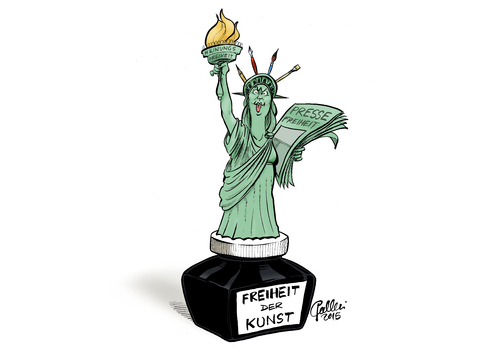 Cartoon: Liberty (medium) by Paolo Calleri tagged frankreich,europa,satirezeitschrift,attentat,paris,charlie,hebdo,islamismus,karikaturisten,mitarbeiter,terrorismus,religion,freiheit,demokratie,journalismus,presse,kunst,meinung,satire,karikatur,cartoon,paolo,calleri,europa,frankreich,paris,attentat,satirezeitschrift,charlie,hebdo,islamismus,karikaturisten,mitarbeiter,terrorismus,religion,freiheit,demokratie,journalismus,presse,kunst,meinung,satire,karikatur,cartoon,paolo,calleri