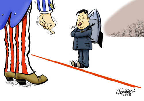 Cartoon: Linienspiel (medium) by Paolo Calleri tagged calleri,paolo,karikatur,krieg,konfikt,bedrohung,militaer,un,jong,kim,kriegsrethorik,raketen,atomwaffen,drohungen,washington,usa,pjoengjang,nordkorea,nordkorea,pjoengjang,usa,washington,drohungen,atomwaffen,raketen,kriegsrethorik,kim,jong,un,militaer,bedrohung,konfikt,krieg,karikatur,paolo,calleri