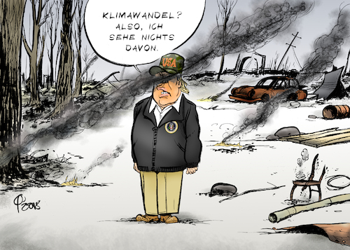 Cartoon: Lost in Paradise (medium) by Paolo Calleri tagged usa,us,praesident,donald,trump,kalifornien,braende,waelder,feuer,besuch,kritik,forst,klima,klimawandel,duerre,trockenheit,leugner,paradise,karikatur,cartoon,paolo,calleri,usa,us,praesident,donald,trump,kalifornien,braende,waelder,feuer,besuch,kritik,forst,klima,klimawandel,duerre,trockenheit,leugner,paradise,karikatur,cartoon,paolo,calleri