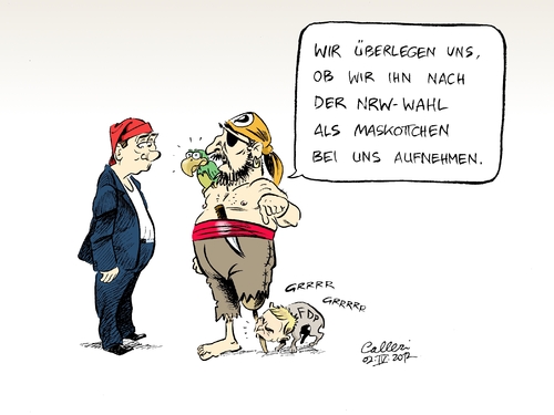 Cartoon: Maskottchen (medium) by Paolo Calleri tagged nrw,nordrhein,westfalen,wahlen,landtagswahlen,spitzenkandidat,christian,lindner,fdp,piraten,piratenpartei,umfragen,hürden,konkurrenz,nrw,nordrhein westfalen,landtagswahlen,wahlen,spitzenkandidat,christian lindner,fdp,piraten,piratenpartei,umfragen,hürden,konkurrenz,nordrhein,westfalen,christian,lindner