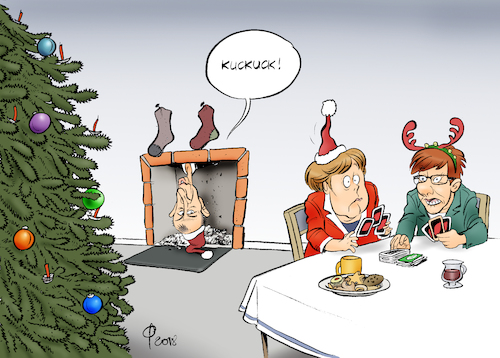 Cartoon: Merzy Christmas (medium) by Paolo Calleri tagged deutschland,bundesregierung,bundeskanzlerin,angela,merkel,parteivorsitzende,cdu,annegret,kramp,karrenbauer,akk,kandidatur,bundesparteitag,friedrich,merz,bewerbung,ministeramt,minister,kabinett,karikatur,cartoon,paolo,calleri,deutschland,bundesregierung,bundeskanzlerin,angela,merkel,parteivorsitzende,cdu,annegret,kramp,karrenbauer,akk,kandidatur,bundesparteitag,friedrich,merz,bewerbung,ministeramt,minister,kabinett,karikatur,cartoon,paolo,calleri