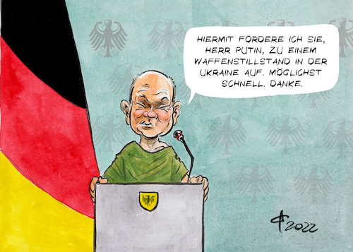 Cartoon: Nächste Eskalationsstufe (medium) by Paolo Calleri tagged ukraine,russland,detuschland,telefonat,putin,scholz,waffenstillstand,krieg,selenskyi,karikatur,cartoon,paolo,calleri,ukraine,russland,detuschland,telefonat,putin,scholz,waffenstillstand,krieg,selenskyi,karikatur,cartoon,paolo,calleri