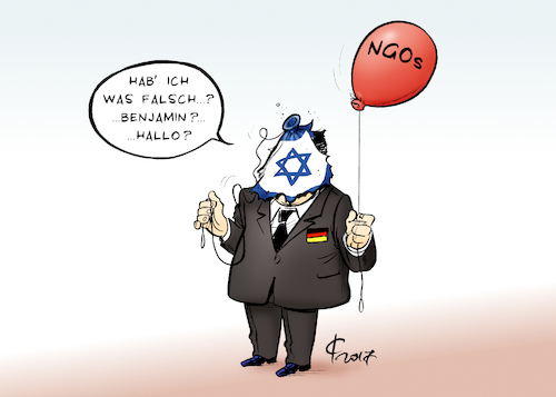 Cartoon: Netanjahu-Treffen (medium) by Paolo Calleri tagged israel,deutschland,aussenminister,sigmar,gabriel,besuch,treffen,ngo,regierungskritisch,menschrechtsorganisationen,organisationen,absage,premier,benjamin,netanjahu,karikatur,cartoon,paolo,calleri,israel,deutschland,aussenminister,sigmar,gabriel,besuch,treffen,ngo,regierungskritisch,menschrechtsorganisationen,organisationen,absage,premier,benjamin,netanjahu,karikatur,cartoon,paolo,calleri