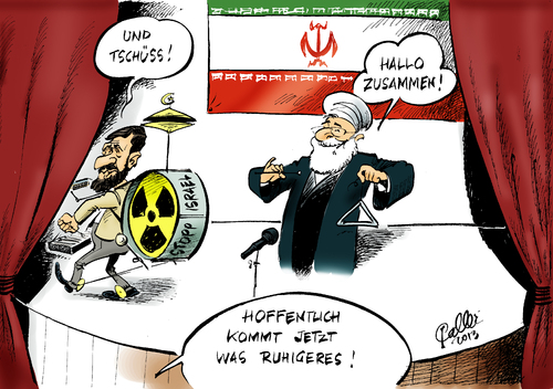 Cartoon: Neue Töne (medium) by Paolo Calleri tagged iran,teheran,wahlen,präsidentschaftswahl,hassan,ruhani,reformen,gemäßigt,geistlicher,nachfolge,mahmud,ahmadinedschad,westen,annäherung,atomunterhändler,karikatur,paolo,calleri,iran,teheran,wahlen,präsidentschaftswahl,hassan,ruhani,reformen,gemäßigt,geistlicher,nachfolge,mahmud,ahmadinedschad,westen,annäherung,atomunterhändler,karikatur,paolo,calleri