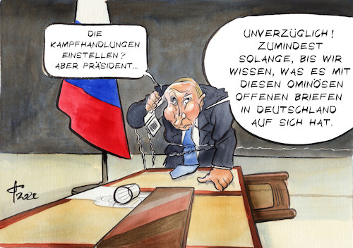 Cartoon: Offene Briefe (medium) by Paolo Calleri tagged ukraine,russland,krieg,militaer,deutschland,prominente,intellektuelle,frieden,brief,waffenlieferungen,putin,karikatur,cartoon,paolo,calleri,ukraine,russland,krieg,militaer,deutschland,prominente,intellektuelle,frieden,brief,waffenlieferungen,putin,karikatur,cartoon,paolo,calleri