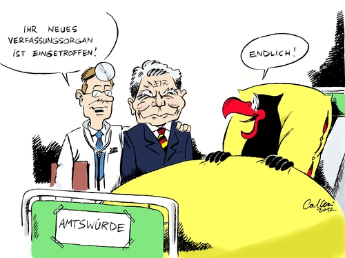 Cartoon: Organempfänger (medium) by Paolo Calleri tagged joachim,verfassungsorgan,amtswürde,würde,amt,vereidigung,bundespräsidentenamt,bundespräsident,gauck,organspender,organspende,organe,krankenkassen,neuregelung,spenderorgan,joachim gauck,bundespräsident,bundespräsidentenamt,vereidigung,amt,würde,amtswürde,organe,organspende,organspender,verfassungsorgan,joachim,gauck