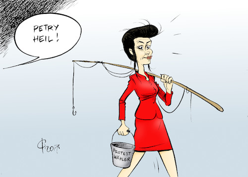 Cartoon: Protestwählerfang (medium) by Paolo Calleri tagged deutschland,parteien,die,linke,linkspartei,sarah,wagenknecht,waehler,protest,protestwaehler,afd,alternative,fuer,frauke,petry,populismus,vorwurf,karikatur,cartoon,paolo,calleri,deutschland,parteien,die,linke,linkspartei,sarah,wagenknecht,waehler,protest,protestwaehler,afd,alternative,fuer,frauke,petry,populismus,vorwurf,karikatur,cartoon,paolo,calleri