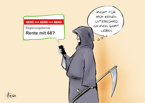 Cartoon: Renteneintrittsalter (medium) by Paolo Calleri tagged deutschland,regierung,regierungsbeirat,renten,eintrittsalter,renteneintrittsalter,leben,tod,arbeit,soziales,lebensabend,finanzen,finanzierbarkeit,karikatur,cartoon,paolo,calleri,deutschland,regierung,regierungsbeirat,renten,eintrittsalter,renteneintrittsalter,leben,tod,arbeit,soziales,lebensabend,finanzen,finanzierbarkeit,karikatur,cartoon,paolo,calleri