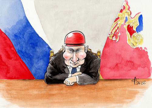 Cartoon: Roter Knopf (medium) by Paolo Calleri tagged ukraine,russland,putin,militaer,waffen,roter,knopf,nuklearwaffen,karikatur,cartoon,paolo,calleri,ukraine,russland,putin,militaer,waffen,roter,knopf,nuklearwaffen,karikatur,cartoon,paolo,calleri