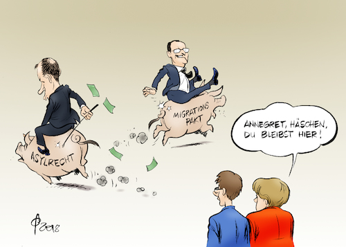 Cartoon: Säue (medium) by Paolo Calleri tagged deutschland,parteien,cdu,union,kandidaten,parteivorsitz,friedrich,merz,jens,spahn,annegret,kramp,karrenbauer,asyl,asyldebatte,asylrecht,grundgesetz,migrationspakt,un,vereinte,nationen,bundeskanzlerin,angela,merkel,karikatur,cartoon,paolo,calleri,deutschland,parteien,cdu,union,kandidaten,parteivorsitz,friedrich,merz,jens,spahn,annegret,kramp,karrenbauer,asyl,asyldebatte,asylrecht,grundgesetz,migrationspakt,un,vereinte,nationen,bundeskanzlerin,angela,merkel,karikatur,cartoon,paolo,calleri