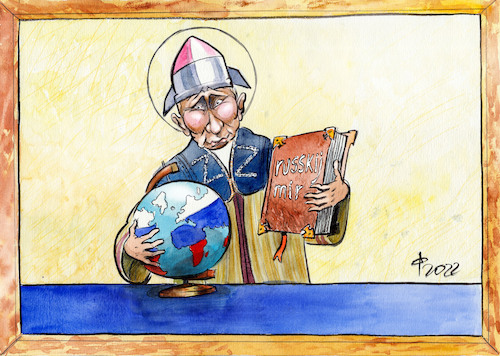 Cartoon: Schutzpatron (medium) by Paolo Calleri tagged russland,praesident,putin,doktrin,russische,welt,russkij,mir,landsleute,mission,kultur,sprache,schutz,fuersorge,nationalismus,ukraine,krieg,karikatur,cartoon,paolo,calleri,russland,praesident,putin,doktrin,russische,welt,russkij,mir,landsleute,mission,kultur,sprache,schutz,fuersorge,nationalismus,ukraine,krieg,karikatur,cartoon,paolo,calleri