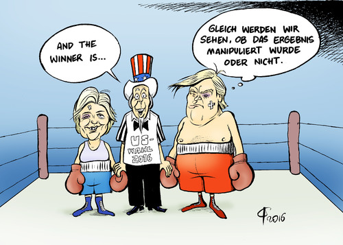 Cartoon: Sportsgeist (medium) by Paolo Calleri tagged usa,wahlen,praesidentschaft,praesidentschaftswahlen,2016,wahlkampf,tv,duell,republikaner,demokraten,kandidat,donald,trump,unternehmer,manipulation,wahlfaelschung,verschwoerung,medien,journalisten,parteiisch,establishement,hillary,clinton,karikatur,cartoon,paolo,calleri,usa,wahlen,praesidentschaft,praesidentschaftswahlen,2016,wahlkampf,tv,duell,republikaner,demokraten,kandidat,donald,trump,unternehmer,manipulation,wahlfaelschung,verschwoerung,medien,journalisten,parteiisch,establishement,hillary,clinton,karikatur,cartoon,paolo,calleri