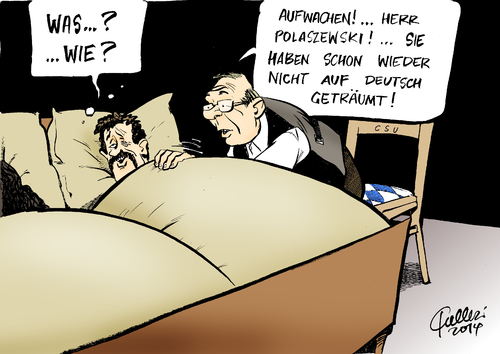 Cartoon: Sprachvorgabe (medium) by Paolo Calleri tagged calleri,paolo,cartoon,karikatur,zuwanderer,auslaender,migration,migranten,bevormundung,sprachvorgabe,integration,sprache,parteitag,leitantrag,scheuer,andreas,generalsekraeter,csu,bayer,deutschland,deutschland,bayer,csu,generalsekraeter,andreas,scheuer,leitantrag,parteitag,sprache,integration,sprachvorgabe,bevormundung,migranten,migration,auslaender,zuwanderer,karikatur,cartoon,paolo,calleri