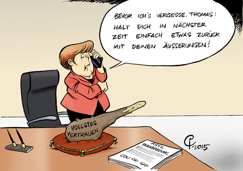 Cartoon: Subsidiär (medium) by Paolo Calleri tagged csu,de,thomas,bundesinnenministerium,bundesinnenminister,fluechtlinge,deutschland,krieg,syrien,syrer,schutzstatus,schutz,weing,maiziere,calleri,paolo,cartoon,karikatur,asyl,spd,cdu,fluechtlingsgipfel,familiennachzug,merkel,angela,bundeskanzlerin,absprache,kanzleramt,subsidiaer,kriegsfluechtlinge,deutschland,fluechtlinge,bundesinnenminister,bundesinnenministerium,thomas,de,maiziere,weing,schutz,schutzstatus,syrer,syrien,krieg,kriegsfluechtlinge,subsidiaer,kanzleramt,absprache,bundeskanzlerin,angela,merkel,familiennachzug,fluechtlingsgipfel,cdu,csu,spd,asyl,karikatur,cartoon,paolo,calleri