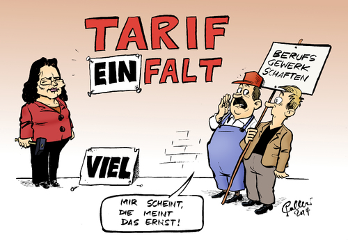 Cartoon: Tarifvielfalt (medium) by Paolo Calleri tagged deutschland,arbeit,arbeitnehmer,arbeitgeber,soziales,bundesarbeitsministerin,andrea,nahles,gesetz,entwurf,tarif,tarifeinheit,mehrheitsregel,tarifvielfalt,gewerkschaften,berufsgewerkschaften,spartengewerkschaft,arbeitsrecht,streiks,streikrecht,tarifautonomie,karikatur,cartoon,paolo,calleri,deutschland,arbeit,arbeitnehmer,arbeitgeber,soziales,bundesarbeitsministerin,andrea,nahles,gesetz,entwurf,tarif,tarifeinheit,mehrheitsregel,tarifvielfalt,gewerkschaften,berufsgewerkschaften,spartengewerkschaft,arbeitsrecht,streiks,streikrecht,tarifautonomie,karikatur,cartoon,paolo,calleri