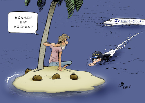 Cartoon: Thomas-Cook-Pleite (medium) by Paolo Calleri tagged welt,tourismus,wirtschaft,konzern,reisen,thomas,cook,pleite,insolvenz,insolvent,reisende,urlauber,karikatur,cartoon,paolo,calleri,welt,tourismus,wirtschaft,konzern,reisen,thomas,cook,pleite,insolvenz,insolvent,reisende,urlauber,karikatur,cartoon,paolo,calleri