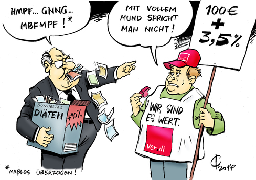 Cartoon: Verdi-Streik (medium) by Paolo Calleri tagged calleri,paolo,cartoon,karikatur,warnstreik,streik,erhöhung,diäten,bundestag,verhandlungen,tarifstreit,lohn,gehalt,dienst,öffentlicher,forderungen,politik,arbeitgeber,verdi,gewerkschaft,tarif,deutschland,deutschland,tarif,gewerkschaft,verdi,arbeitgeber,politik,forderungen,öffentlicher,dienst,gehalt,lohn,tarifstreit,verhandlungen,bundestag,diäten,erhöhung,streik,warnstreik,karikatur,cartoon,paolo,calleri