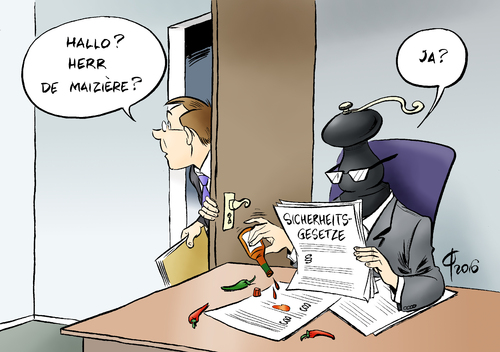 Cartoon: Verschärfung (medium) by Paolo Calleri tagged deutschland,innenminister,bundesinnenminister,thomas,de,maiziere,innere,sicherheit,gesetze,sicherheitsgesetze,verschaerfung,kritik,opposition,aerzte,schweigepflicht,terrorismus,anschlaege,reaktion,cdu,csu,karikatur,cartoon,paolo,calleri,deutschland,innenminister,bundesinnenminister,thomas,de,maiziere,innere,sicherheit,gesetze,sicherheitsgesetze,verschaerfung,kritik,opposition,aerzte,schweigepflicht,terrorismus,anschlaege,reaktion,cdu,csu,karikatur,cartoon,paolo,calleri