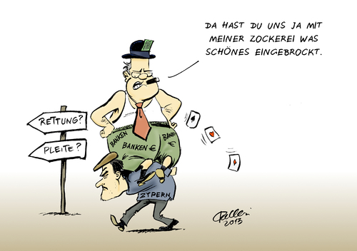 Cartoon: Verzockt (medium) by Paolo Calleri tagged calleri,paolo,karikatur,steuerparadies,schwarzgeld,schulden,kapital,finanzen,wirtschaft,geld,rettungspaket,zwangsabgabe,einlagen,sparer,staatspleite,kredite,finanzmarkt,banken,schuldenkrise,bankenkrise,euro,union,europaeische,europa,eu,zypern,zypern,eu,europa,europaeische,union,euro,bankenkrise,schuldenkrise,banken,finanzmarkt,kredite,staatspleite,sparer,einlagen,zwangsabgabe,rettungspaket,geld,wirtschaft,finanzen,kapital,schulden,schwarzgeld,steuerparadies,karikatur,paolo,calleri