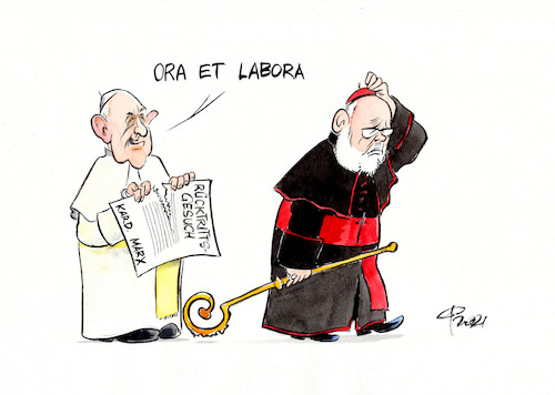 Cartoon: Von wegen Rente mit 68 (medium) by Paolo Calleri tagged welt,deutschland,vatikan,kardinal,marx,papst,franziskus,ruecktrittsgesuch,missbrauchfaelle,aufklaerung,religion,christentum,katholizismus,geistliche,karikatur,cartoon,paolo,calleri,welt,deutschland,vatikan,kardinal,marx,papst,franziskus,ruecktrittsgesuch,missbrauchfaelle,aufklaerung,religion,christentum,katholizismus,geistliche,karikatur,cartoon,paolo,calleri