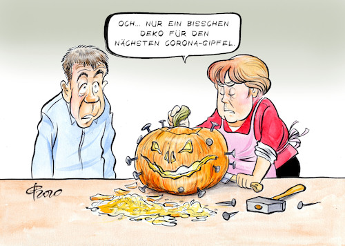 Cartoon: Vorbereitung (medium) by Paolo Calleri tagged welt,deutschland,bundeslaender,bundesregierung,corona,gipfel,covid,19,neuinfektionen,ansteckungen,tests,massnahmen,absatnd,beherbergung,hygiene,abstand,maskenpflicht,gesundheit,bundeskanzlerin,angela,merkel,halloween,herbst,kontakte,kontaktbeschraenkungen,hotspots,staedte,karikatur,cartoon,paolo,calleri,welt,deutschland,bundeslaender,bundesregierung,corona,gipfel,covid,19,neuinfektionen,ansteckungen,tests,massnahmen,absatnd,beherbergung,hygiene,abstand,maskenpflicht,gesundheit,bundeskanzlerin,angela,merkel,halloween,herbst,kontakte,kontaktbeschraenkungen,hotspots,staedte,karikatur,cartoon,paolo,calleri