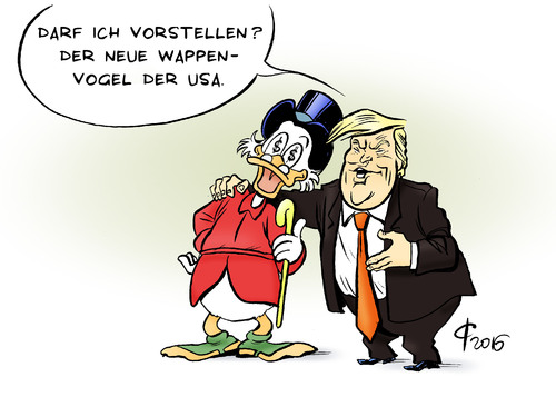 Cartoon: Wappenvogel (medium) by Paolo Calleri tagged usa,praesidentschaft,praesident,wahlen,republikaner,donald,trump,unternehmer,millionaere,milliardaere,posten,kabinett,mnister,wall,street,establishement,populismus,finanzen,kapital,wappen,wappentier,vogel,weiskopfseeadler,dagobert,duck,karikatur,cartoon,paolo,calleri,usa,praesidentschaft,praesident,wahlen,republikaner,donald,trump,unternehmer,millionaere,milliardaere,posten,kabinett,mnister,wall,street,establishement,populismus,finanzen,kapital,wappen,wappentier,vogel,weiskopfseeadler,dagobert,duck,karikatur,cartoon,paolo,calleri