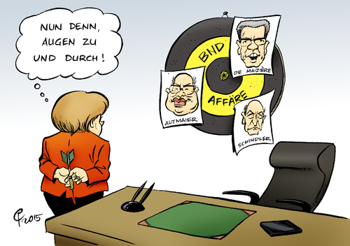 Cartoon: Zum Abschuss freigegeben (medium) by Paolo Calleri tagged deutschland,usa,geheimdienste,nsa,bnd,bundesnachrichtendienst,praesident,gerhard,schilndler,spionage,unternehmen,affaere,selektoren,suchbegriffe,regierungen,diplomaten,eu,wirtschaft,eads,kanzleramt,kanzleramtschef,thomas,de,maiziere,peter,altmaier,verantwortliche,bundeskanzlerin,angela,merkel,konsequenzen,karikatur,cartoon,paolo,calleri,deutschland,usa,geheimdienste,nsa,bnd,bundesnachrichtendienst,praesident,gerhard,schilndler,spionage,unternehmen,affaere,selektoren,suchbegriffe,regierungen,diplomaten,eu,wirtschaft,eads,kanzleramt,kanzleramtschef,thomas,de,maiziere,peter,altmaier,verantwortliche,bundeskanzlerin,angela,merkel,konsequenzen,karikatur,cartoon,paolo,calleri