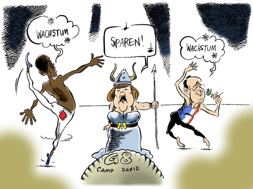 Cartoon: Zweispartenweltbühne (medium) by Paolo Calleri tagged g8,camp,david,usa,präsident,barack,obama,kanzlerin,angela,merkel,francois,hollande,gipfel,konjunktur,konjunkturprogramme,wachstum,konsolidierung,weltökonomie,haushaltssanierung,schuldenkrise,euro,eurozone,weltwirtschaft,haushaltsdisziplin,wirtschaftspolit,g8,camp david,präsident,barack obama,merkel,hollande,camp,david,barack,obama