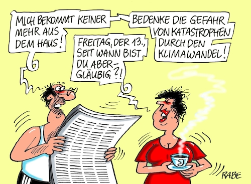 Cartoon: Aberglaube (medium) by RABE tagged klimawandel,umwelt,umweltministerin,schulze,sp,klimapreis,heizung,auto,rabe,ralf,böhme,cartoon,karikatur,pressezeichnung,farbcartoon,tagescartoon,brücke,bettler,verkehr,klimaprämie,friday,for,future,katastrophen,klimakatastrophen,aberglaube,freitag,der,dreizehnte,klimawandel,umwelt,umweltministerin,schulze,sp,klimapreis,heizung,auto,rabe,ralf,böhme,cartoon,karikatur,pressezeichnung,farbcartoon,tagescartoon,brücke,bettler,verkehr,klimaprämie,friday,for,future,katastrophen,klimakatastrophen,aberglaube,freitag,der,dreizehnte