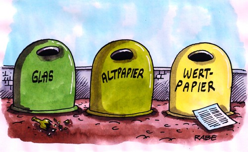 Cartoon: Abfallcontainer für Anleger (medium) by RABE tagged wertpapiere,kleinanleger,euro,dax,index,dow,jones,börse,zocker,banker,anleger,altpapier,abfall,glas,recycling,gelber,punkt,entsorgung,wertpapiere,kleinanleger,euro,dax,index,zocker,börse,banker,anleger,altpapier,abfall,glas,recycling