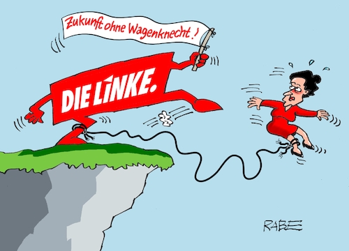 Cartoon: Abgründiges (medium) by RABE tagged wagenknecht,sahra,linke,mandat,mandatsabgabe,rausschmiss,abschiebung,spaltung,rabe,ralf,böhme,cartoon,karikatur,pressezeichnung,farbcartoon,tagescartoon,abgrund,absturz,arschtritt,fusstritt,seil,zugkraft,untergang,wagenknecht,sahra,linke,mandat,mandatsabgabe,rausschmiss,abschiebung,spaltung,rabe,ralf,böhme,cartoon,karikatur,pressezeichnung,farbcartoon,tagescartoon,abgrund,absturz,arschtritt,fusstritt,seil,zugkraft,untergang