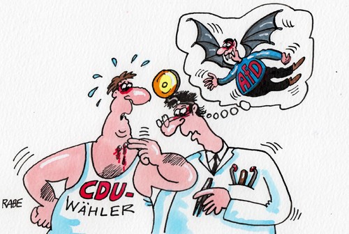 Cartoon: Absauger (medium) by RABE tagged cdu,union,schäuble,finanzminister,wähler,bundestagswahl,alternative,für,deutschland,antieuropapartei,antieuropa,europa,eu,euro,eurokrise,rabe,ralf,böhme,cartoon,karikatur,brüssel,zypern,griechenland,rettungspaket,alternativpartei,eurozone,arzt,doktor,patient,untersuchung,vampir,blutsauger,dracula,absauger,fledermaus,cdu,union,schäuble,finanzminister,wähler,bundestagswahl,alternative,für,deutschland,antieuropapartei,antieuropa,europa,eu,euro,eurokrise,rabe,ralf,böhme,cartoon,karikatur,brüssel,zypern,griechenland,rettungspaket,alternativpartei,eurozone,arzt,doktor,patient,untersuchung,vampir,blutsauger,dracula,absauger,fledermaus