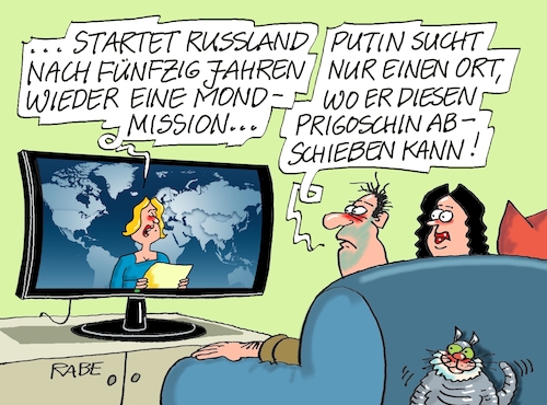 Cartoon: Abschiebung (medium) by RABE tagged prigoschin,wagner,wagnertruppe,rabe,ralf,böhme,cartoon,karikatur,pressezeichnung,farbcartoon,tagescartoon,putin,moskau,mond,mondmission,russland,abschiebung,prigoschin,wagner,wagnertruppe,rabe,ralf,böhme,cartoon,karikatur,pressezeichnung,farbcartoon,tagescartoon,putin,moskau,mond,mondmission,russland,abschiebung