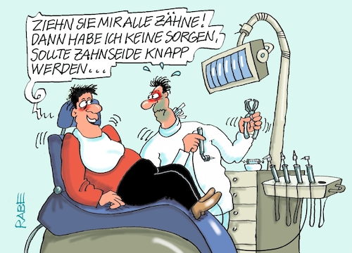 Cartoon: Am zahnseidenen Faden (medium) by RABE tagged zahn,zahnarzt,zahnarztstuhl,zähne,patient,behandlungsraum,rabe,ralf,böhme,cartoon,karikatur,pressezeichnung,farbcartoon,tagescartoon,arztpraxis,arzt,doktor,gewalt,spritze,zunahme,zahnseide,zahnersatz,zahn,zahnarzt,zahnarztstuhl,zähne,patient,behandlungsraum,rabe,ralf,böhme,cartoon,karikatur,pressezeichnung,farbcartoon,tagescartoon,arztpraxis,arzt,doktor,gewalt,spritze,zunahme,zahnseide,zahnersatz