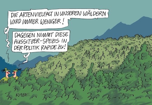 Cartoon: Artenvielfalt (medium) by RABE tagged klimawandel,umwelt,umweltministerin,schulze,sp,klimapreis,heizung,auto,rabe,ralf,böhme,cartoon,karikatur,pressezeichnung,farbcartoon,tagescartoon,brücke,bettler,verkehr,klimaprämie,friday,for,future,arten,artenschutz,art,artenvielfalt,aussterben,spezies,aussitzer,klimawandel,umwelt,umweltministerin,schulze,sp,klimapreis,heizung,auto,rabe,ralf,böhme,cartoon,karikatur,pressezeichnung,farbcartoon,tagescartoon,brücke,bettler,verkehr,klimaprämie,friday,for,future,arten,artenschutz,art,artenvielfalt,aussterben,spezies,aussitzer