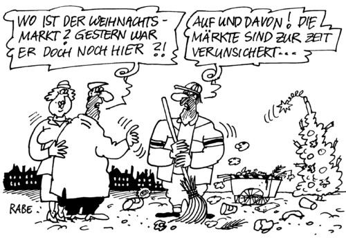 Cartoon: Auf und davon (medium) by RABE tagged markt,märkte,finanzmarkt,weihnachtsmarkt,börse,aktien,spekulanten,kredit,euro,krise,banker,glühwein,weihnachtsfest,weihnachtsbaum,verunsicherung,rating,ratingagentur,marktplatz,straßenkehrer,straßenfeger,stadtreinigung,markt,märkte,weihnachtsmarkt,spekulanten,aktien,börse,krise,euro,banker,weihnachtsfest