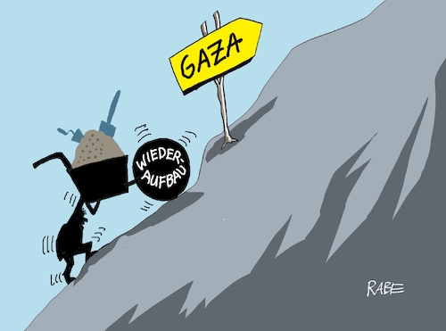 Cartoon: Aufbau Gaza (medium) by RABE tagged merz,union,kanzler,fritze,koalition,spd,klingbeil,bundesregierung,rabe,ralf,böhme,cartoon,karikatur,pressezeichnung,farbcartoon,tagescartoon,trump,putin,krisen,tv,nachrichten,waschmaschine,gaza,wiederaufbau,gazakrieg,hamas,netanjahu,israel,trümmer,zertörung,kosten,sisyphus,schubkarre,berg,sand,kugel,merz,union,kanzler,fritze,koalition,spd,klingbeil,bundesregierung,rabe,ralf,böhme,cartoon,karikatur,pressezeichnung,farbcartoon,tagescartoon,trump,putin,krisen,tv,nachrichten,waschmaschine,gaza,wiederaufbau,gazakrieg,hamas,netanjahu,israel,trümmer,zertörung,kosten,sisyphus,schubkarre,berg,sand,kugel