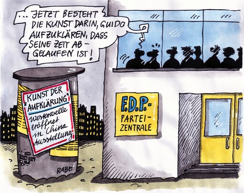 Cartoon: Aufklärungsbedarf (medium) by RABE tagged parteispitze,präsidiumsmitglied,fdp,westerwelle,guido,außenminister,brüderle,bundesregierung,kanzlerin,merkel,euro,krise,rücktritt,führungswechsel,parteichef,parteizentrale,parteibuch,führungskrise,posten,kunst,aufklärung,ausstellung,nationalmuseum,peking,china,kunstausstellung,galerie,gemälde,skulpturen,zeit,aufklären,teamlösung,führungsvertreter,kulissen,menschenrechte,staatliche,kunstsammlungen,dresden,münchen,plastiken,parteispitze,präsidiumsmitglied,fdp,westerwelle,außenminister,brüderle,bundesregierung,merkel,rücktritt,führungswechsel,kunst,aufklärung