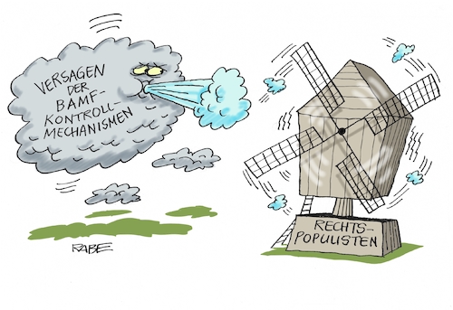 Cartoon: Bamfversagen (medium) by RABE tagged bundesamt,für,migration,flüchtlinge,ausländerbehörde,mechanismus,bremen,versagen,kontrollmechanismen,innenminister,horst,seehofer,bescheide,rabe,ralf,böhme,cartoon,karikatur,pressezeichnung,farbcartoon,tagescartoon,rechte,rechtspopulisten,neonazis,afd,merkelgegner,bundesamt,für,migration,flüchtlinge,ausländerbehörde,mechanismus,bremen,versagen,kontrollmechanismen,innenminister,horst,seehofer,bescheide,rabe,ralf,böhme,cartoon,karikatur,pressezeichnung,farbcartoon,tagescartoon,rechte,rechtspopulisten,neonazis,afd,merkelgegner