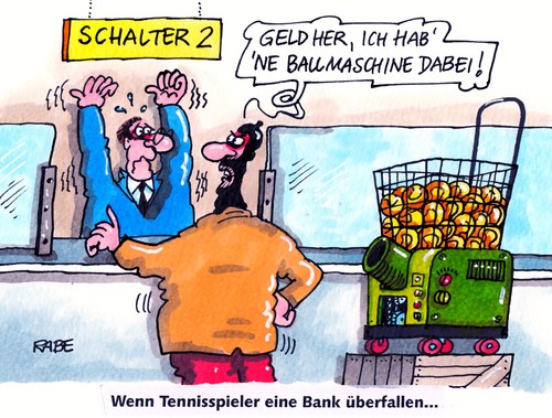 Banküberfallmaschine von RABE | Wirtschaft Cartoon | TOONPOOL