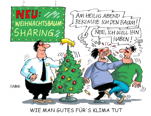 Cartoon: Baumteilen (medium) by RABE tagged klimawandel,umwelt,umweltministerin,schulze,sp,klimapreis,heizung,auto,rabe,ralf,böhme,cartoon,karikatur,pressezeichnung,farbcartoon,tagescartoon,brücke,bettler,verkehr,klimaprämie,friday,for,future,sharing,weihnachten,weihnachtsbaum,weihnachtstanne,baumsharing,weihnachtsbaumsharing,klimawandel,umwelt,umweltministerin,schulze,sp,klimapreis,heizung,auto,rabe,ralf,böhme,cartoon,karikatur,pressezeichnung,farbcartoon,tagescartoon,brücke,bettler,verkehr,klimaprämie,friday,for,future,sharing,weihnachten,weihnachtsbaum,weihnachtstanne,baumsharing,weihnachtsbaumsharing