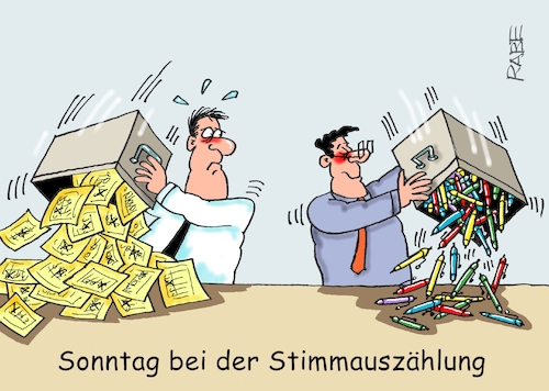 Bei der Stimmauszählung