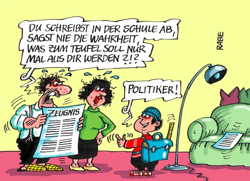 Cartoon: Berufswunsch Politiker (medium) by RABE tagged bundestag,abgeordneter,wahrhei,guttenberg,schavan,lügen,wulff,rücktritt,rabe,ralf,böhme,cartoon,karikatur,pressezeichnung,farbcartoon,tagescartoon,eltern,kind,zeugnis,ferien,berufswunsch,bundestag,abgeordneter,wahrhei,guttenberg,schavan,lügen,wulff,rücktritt,rabe,ralf,böhme,cartoon,karikatur,pressezeichnung,farbcartoon,tagescartoon,eltern,kind,zeugnis,ferien,berufswunsch