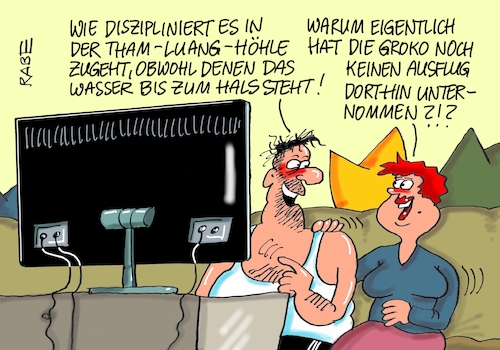 Cartoon: Betriebsausflug (medium) by RABE tagged markus,söder,csu,bayern,münchen,landesvorsitzender,horst,seehofer,merkel,cdu,union,streit,unionstreit,asylstreit,ultimatum,grenze,zurückweisung,flüchtlinge,grenzkontrollen,groko,koalitionskrach,höhle,wassermassen,innenminister,tranitzentren,asylkompromiss,than,huang,nahles,österreich,kurz,orban,markus,söder,csu,bayern,münchen,landesvorsitzender,horst,seehofer,merkel,cdu,union,streit,unionstreit,asylstreit,ultimatum,grenze,zurückweisung,flüchtlinge,grenzkontrollen,groko,koalitionskrach,höhle,wassermassen,innenminister,tranitzentren,asylkompromiss,than,huang,nahles,österreich,kurz,orban